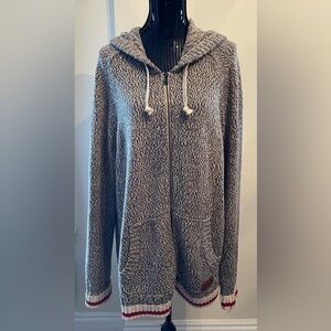 Roots Canada Cabin Zipper Hooded Sweater Size XL